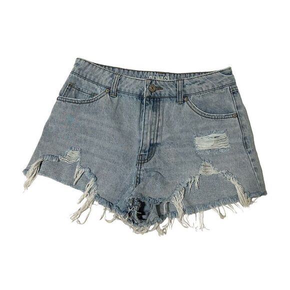 REWASHED Super High Rise High Thigh Cut Shorts Custom Designer Distressed size 5 - Picture 1 of 6